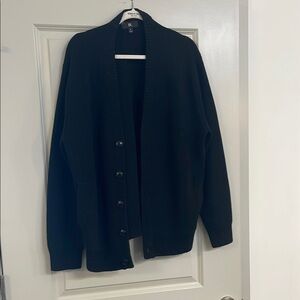 Vintage Men's Wool Black Cardigan Sweater